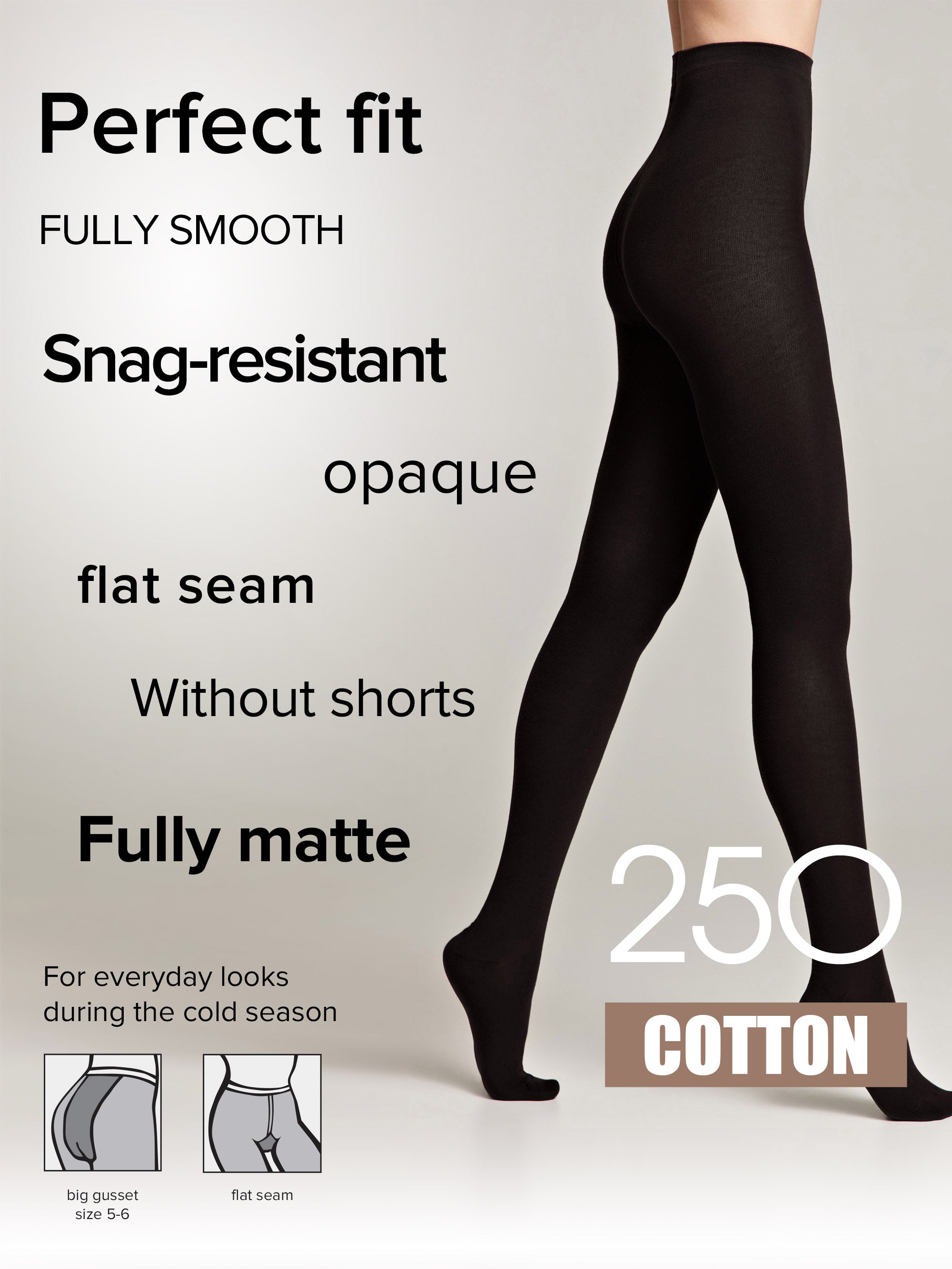 Tights Conte Cotton 250 Den - Warm Opaque Secondary image