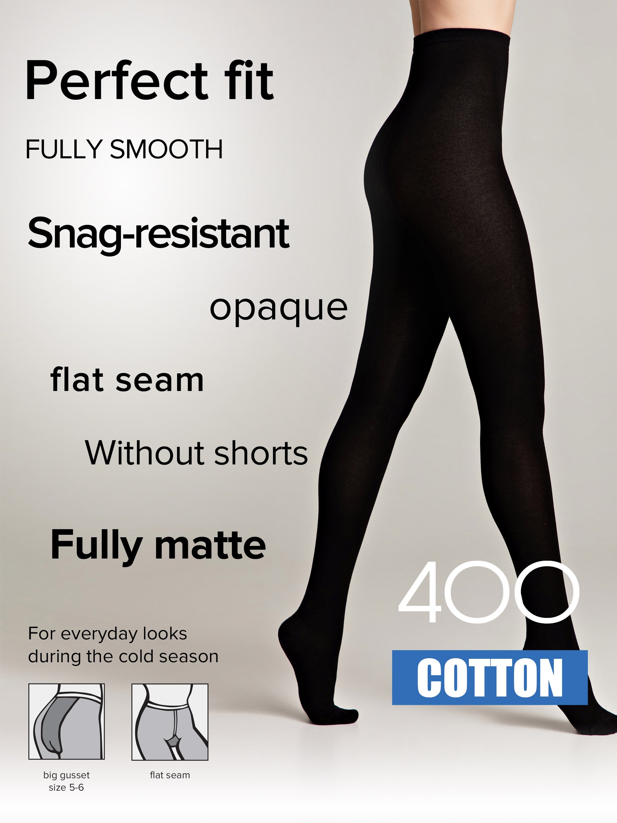 Tights Conte Cotton 400 Den - Warm Opaque Secondary image