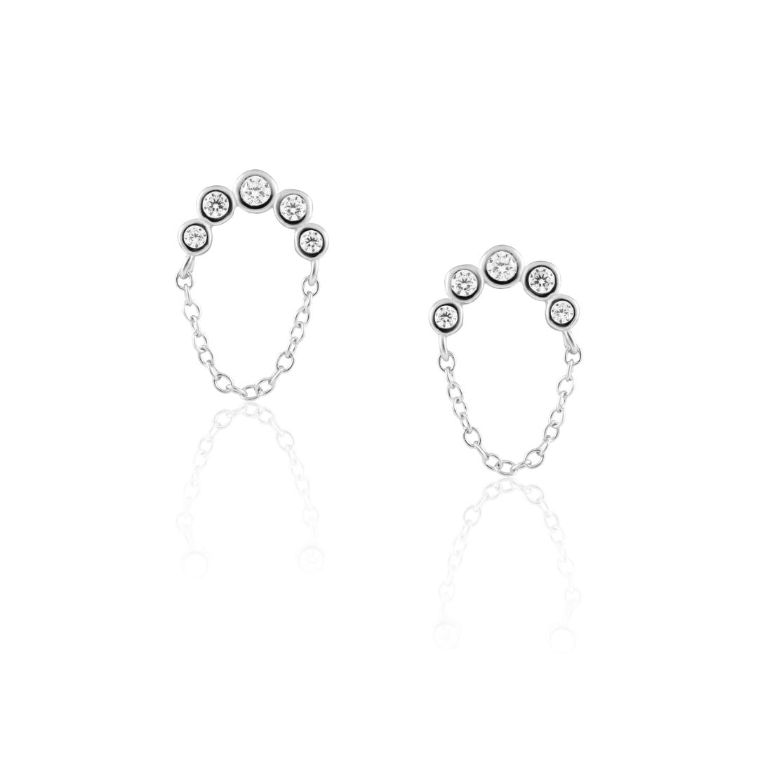 Crescent Chain CZ Studs Secondary image