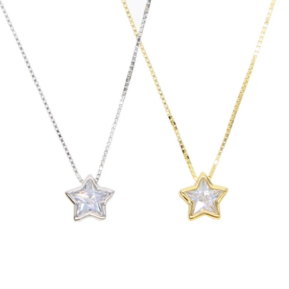 CZ Bezel Necklace - Star Secondary image