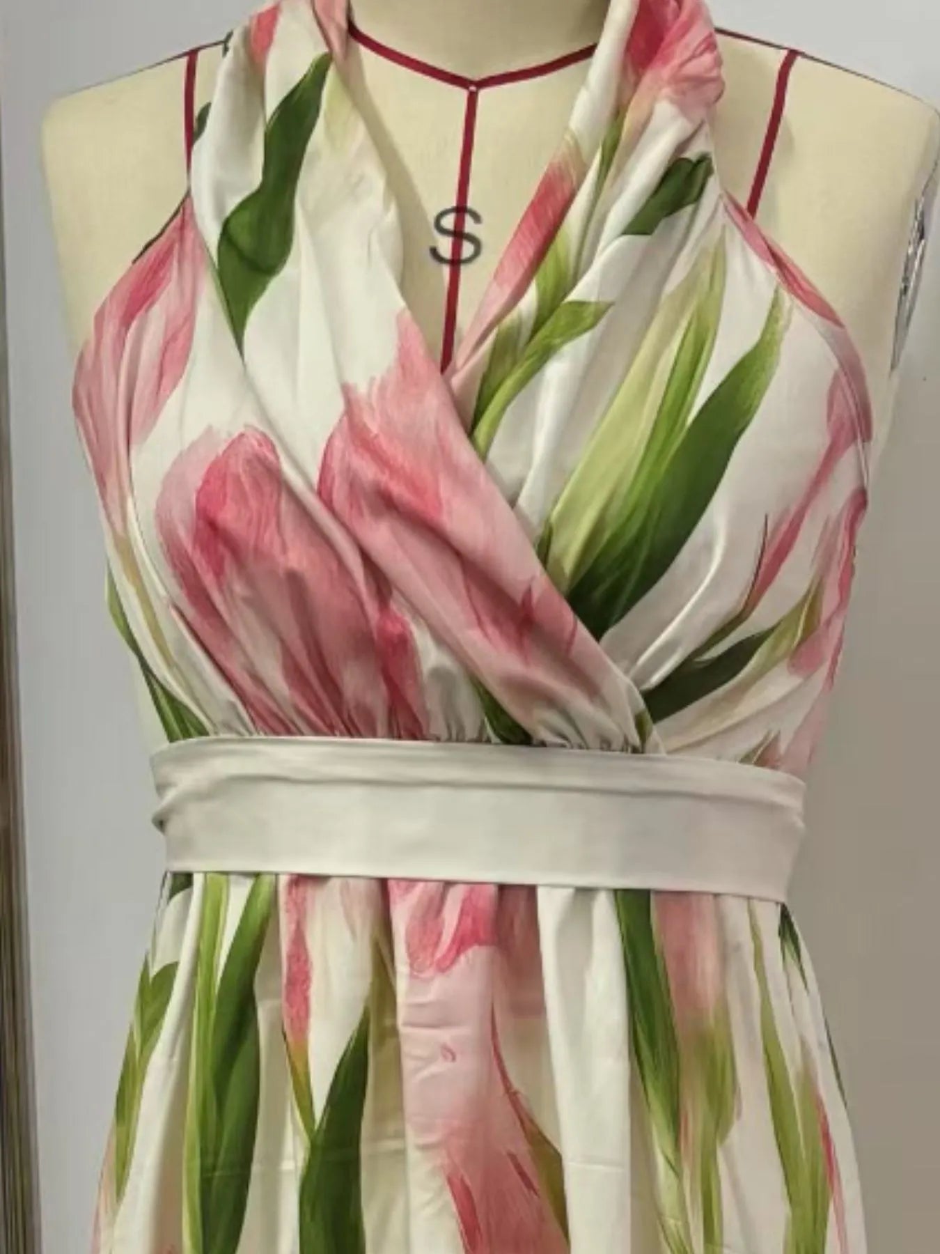 Floral Print Halter Neck Maxi Dress view 3 - Shopiebay