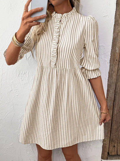 Striped Half Sleeve Dress view 4 - Shopiebay