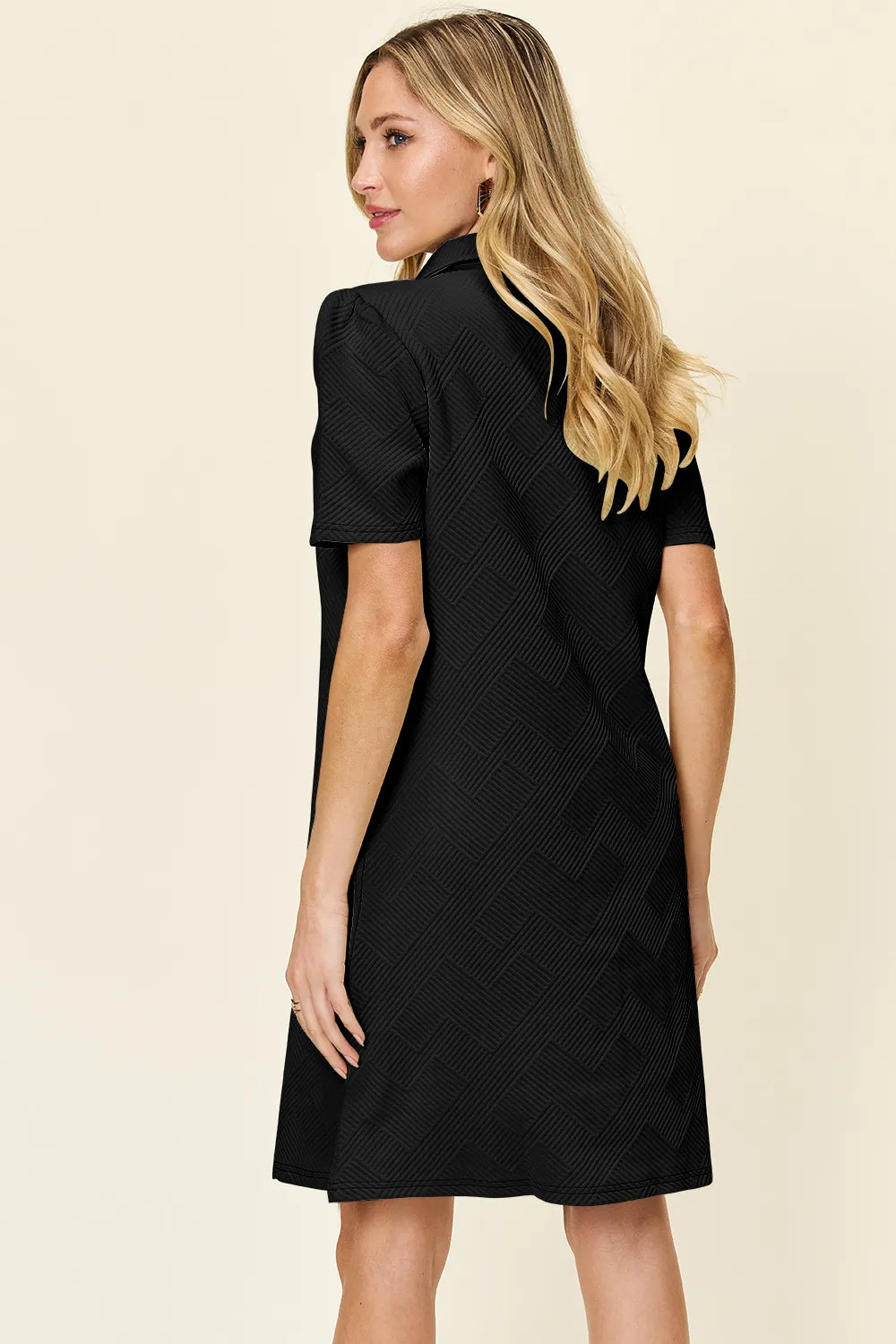 Double Take Texture Collared Neck Short Sleeve Dress - product image 21
