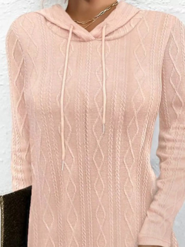 Casual Long Sleeve Hooded Knit Dress - product image 3