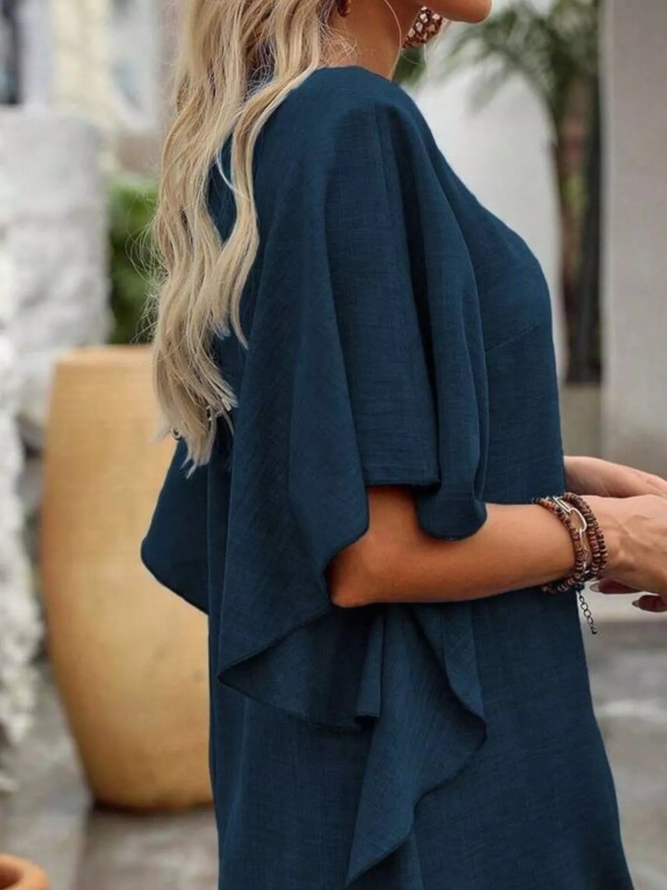 Ruffled Flutter Sleeve V-Neck Mini Dress - product image 19