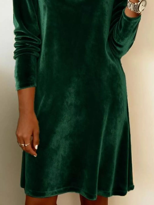 Velvet Cowl Neck Long Sleeve Mini Dress - product image 18