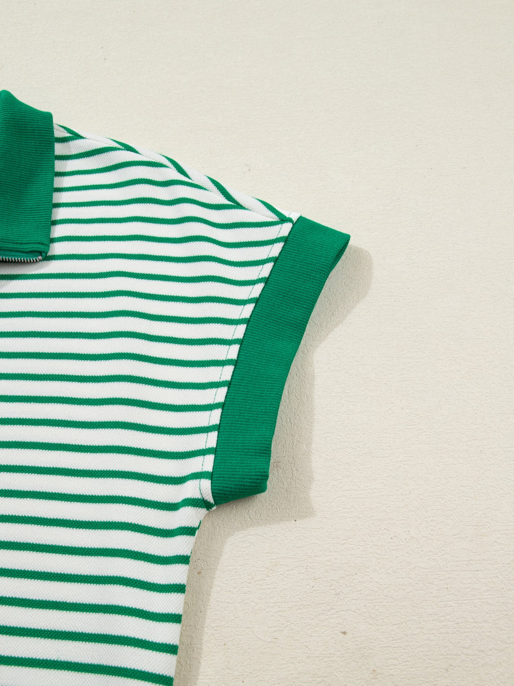Stripe Quarter Zip Polo Collar T Shirt Dress with Pockets - product image 19