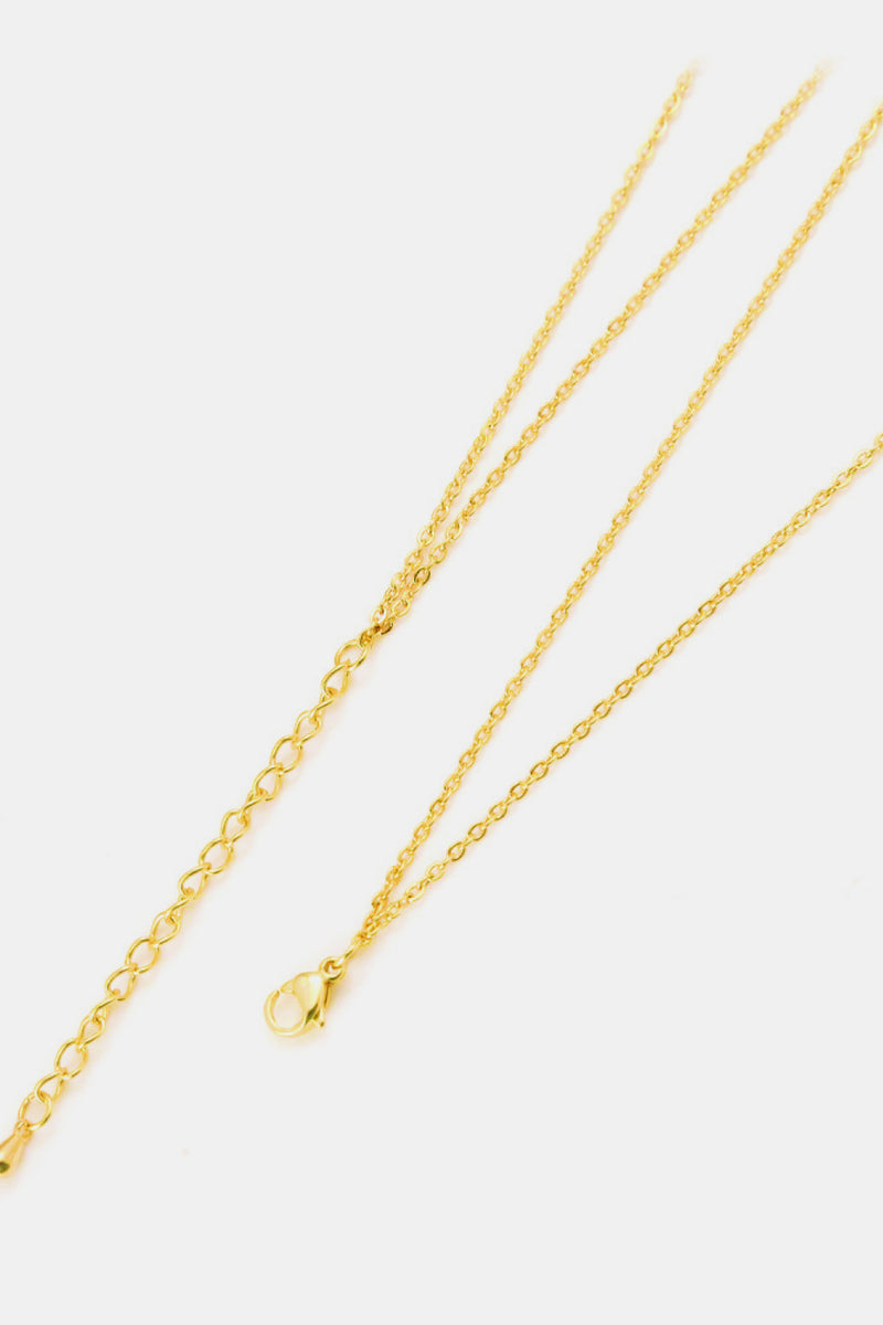 Linked Ring Pendant Chain Necklace