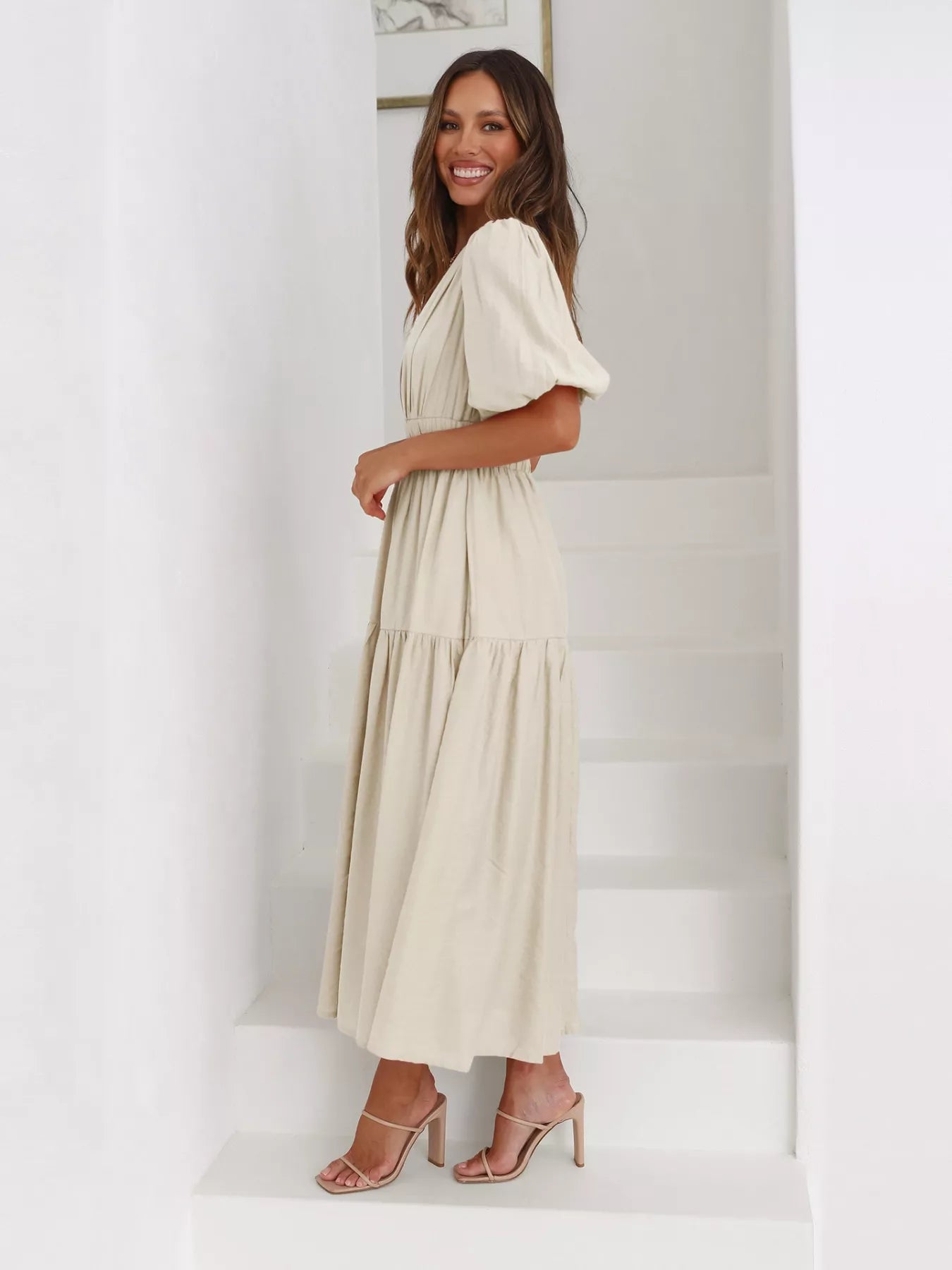 Tiered Puff Sleeve Midi Dress - product image 13