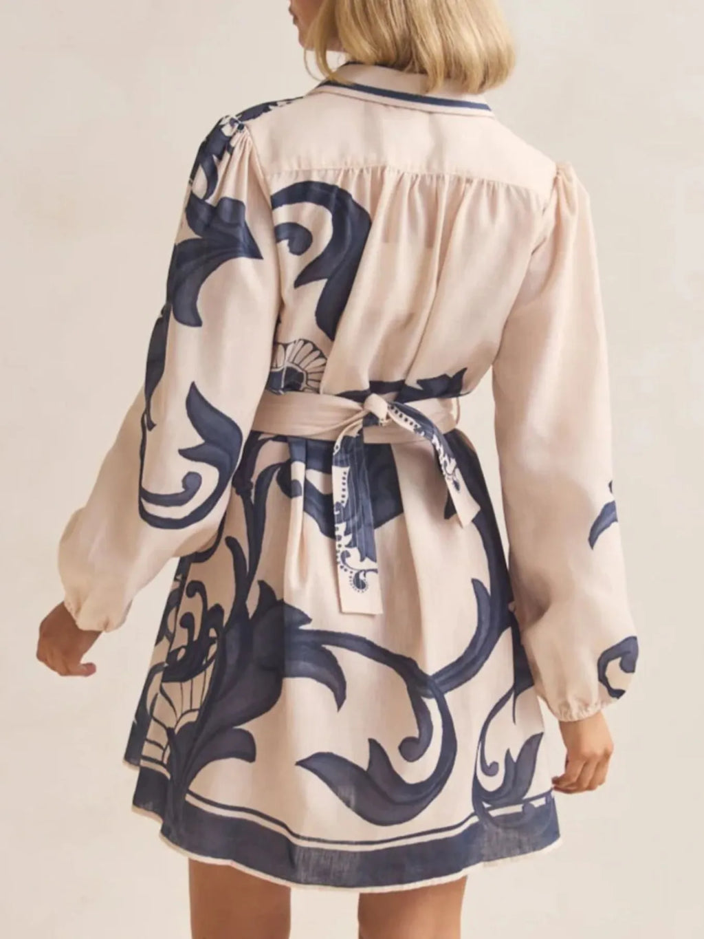 Printed Long Sleeve Shirt Dress - product image 8