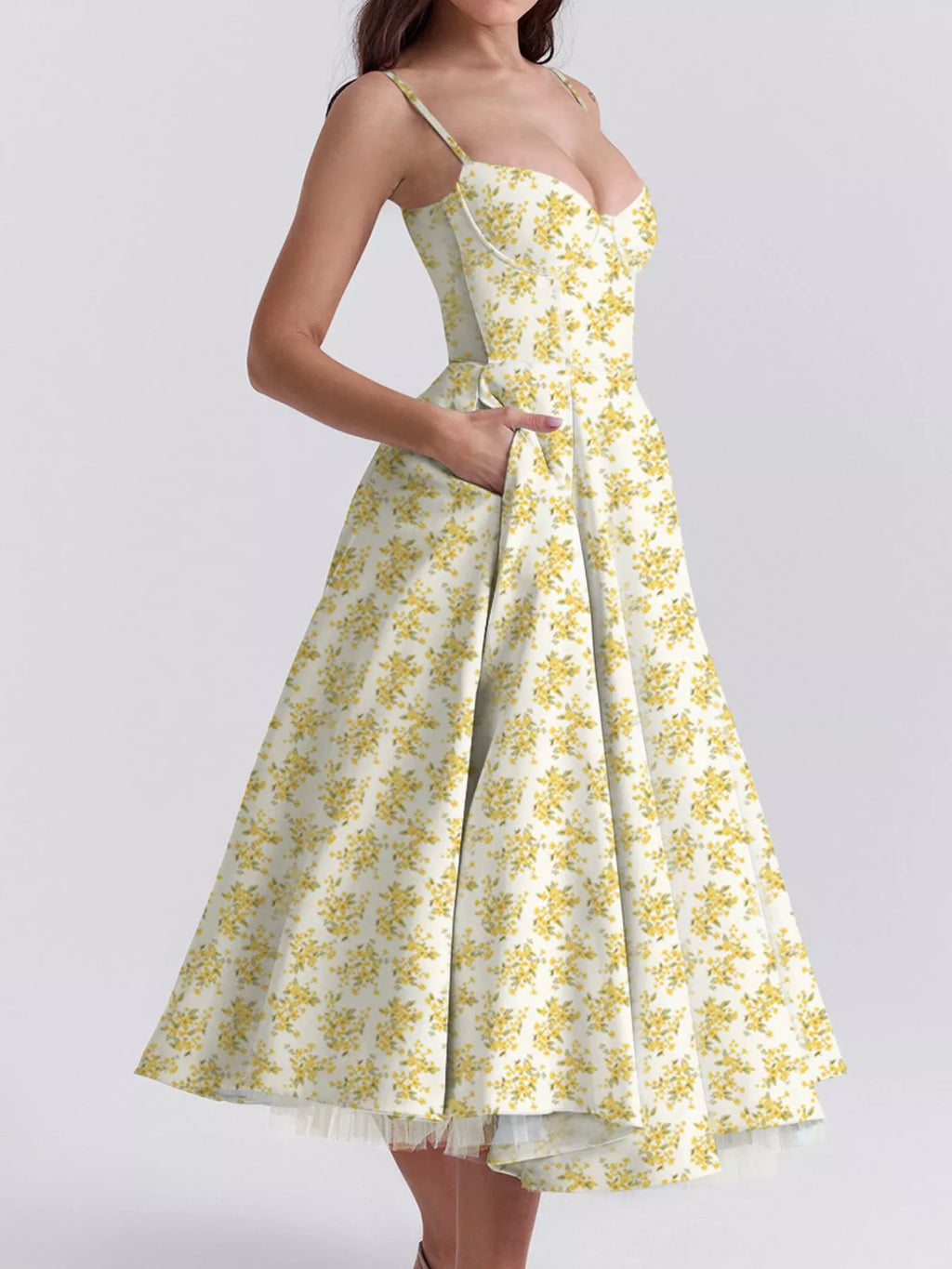 Sweetheart Neck A-Line Midi Dress - product image 22