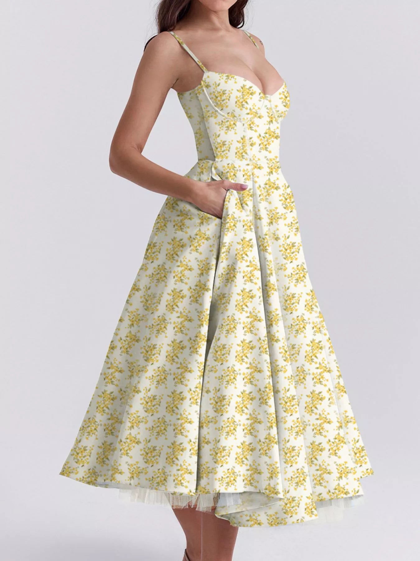 Sweetheart Neck A-Line Midi Dress - product image 22