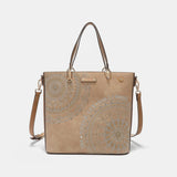 Nicole Lee USA Metallic Stitching Embroidery Inlaid Rhinestone Tote Bag