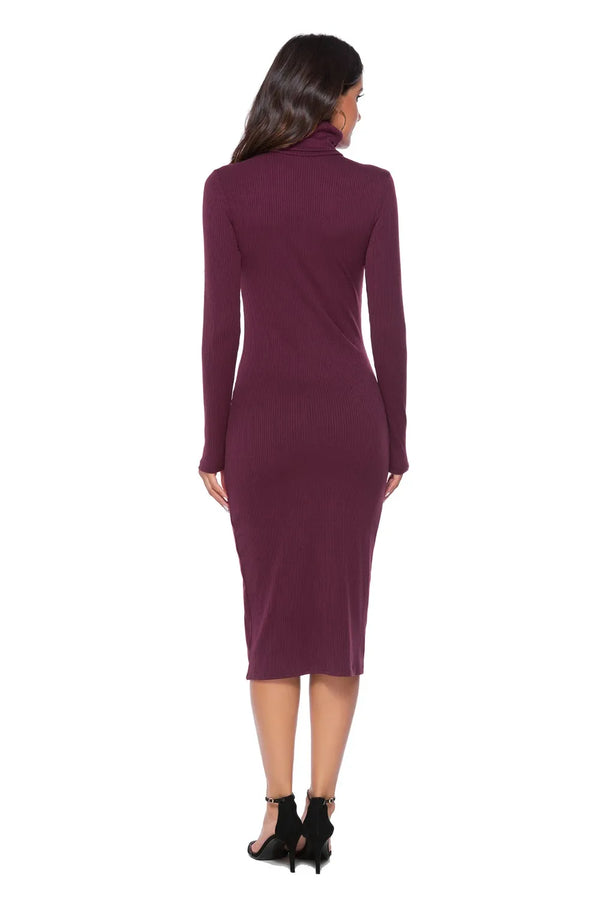 Ribbed Turtleneck Long Sleeve Dress - product image 11