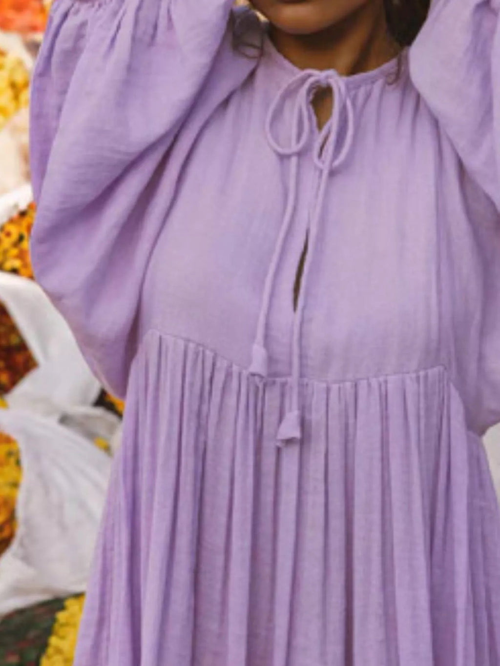 Tie Neck 3/4 Sleeve Midi Dress - product image 23