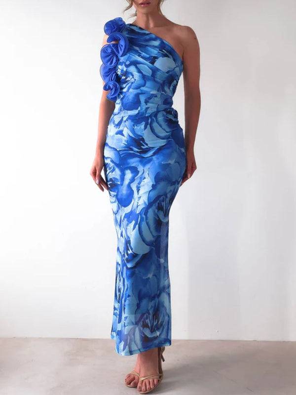 Floral Print One-Shoulder Maxi Dress - product image 6