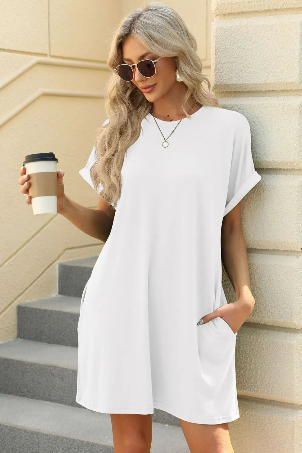 Florira Short Sleeve Mini Dress with Pockets - product image 35