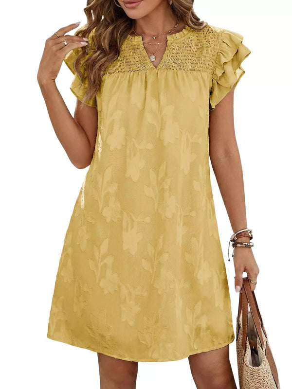 Floral Embossed Ruffle Sleeve Mini Dress - product image 24