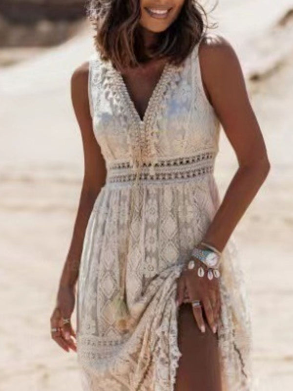 Lace V-Neck Sleeveless Maxi Dress - product image 3