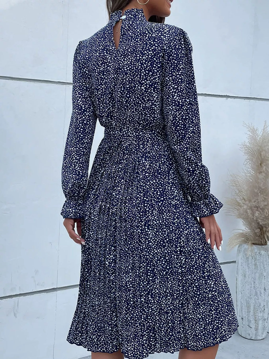 Animal Print Mock Neck Flounce Sleeve Dress - product image 14