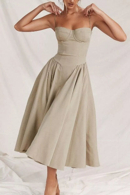 Sweetheart Neck Ruched Midi Dress view 11 - Shopiebay