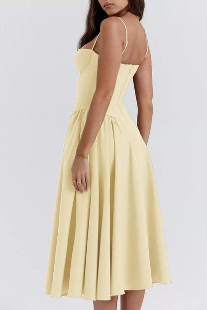 Sweetheart Neck Ruched Midi Dress view 6 - Shopiebay