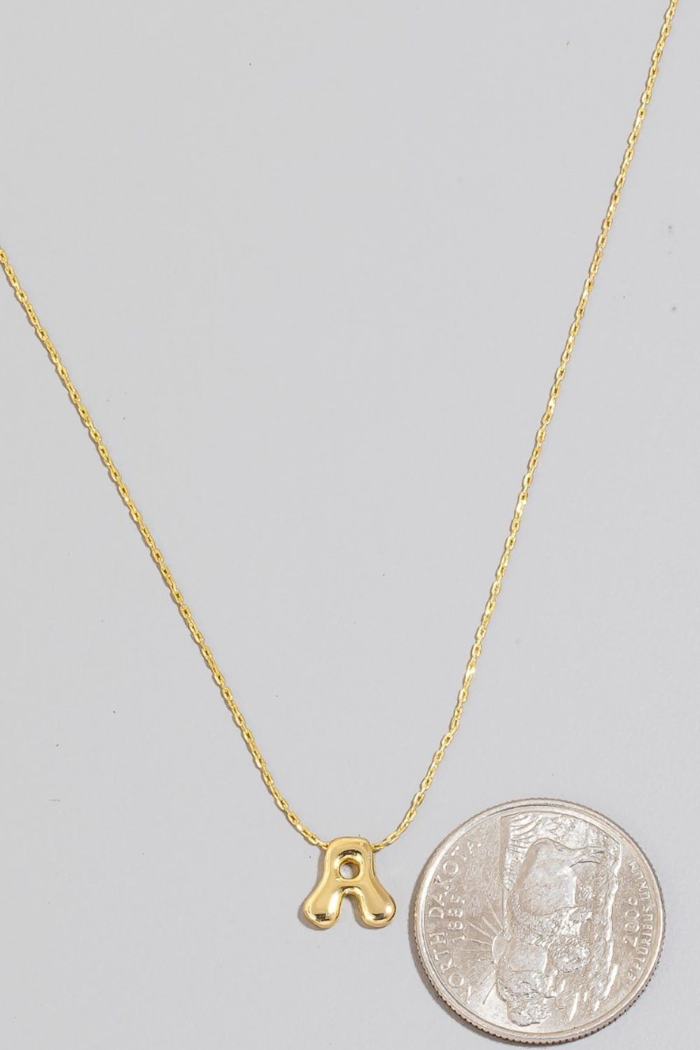 Fame Gold Dipped Bubble Letter Pendant Necklace