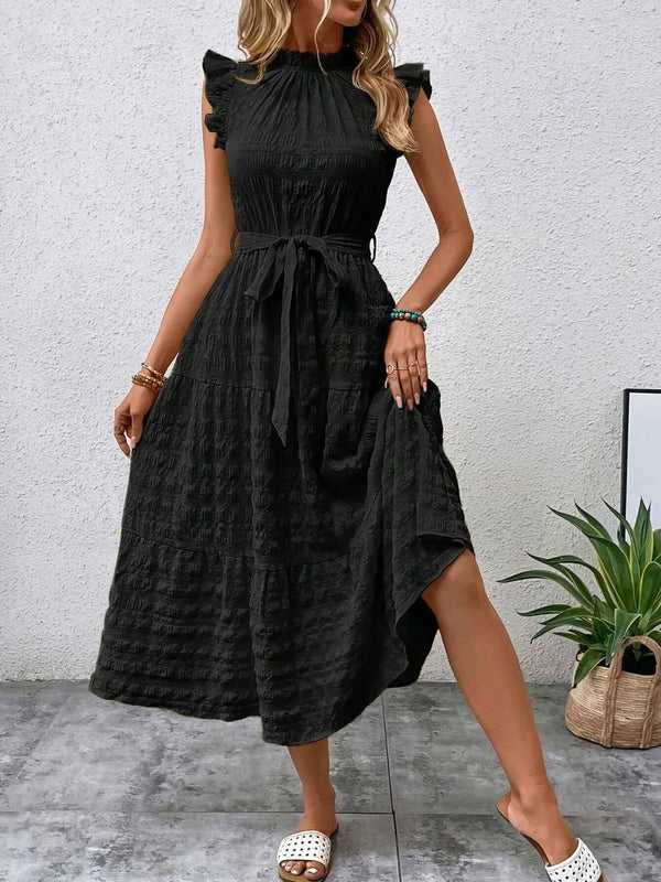 Tied Ruffled Cap Sleeve Midi Dress - product image 15