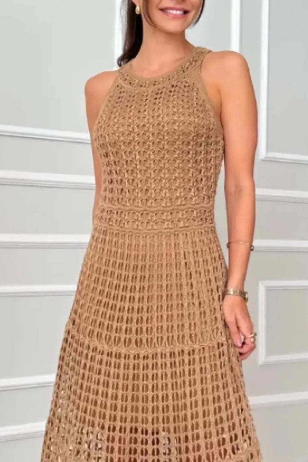 Hollowed-Out Sleeveless Maxi Dress - product image 6