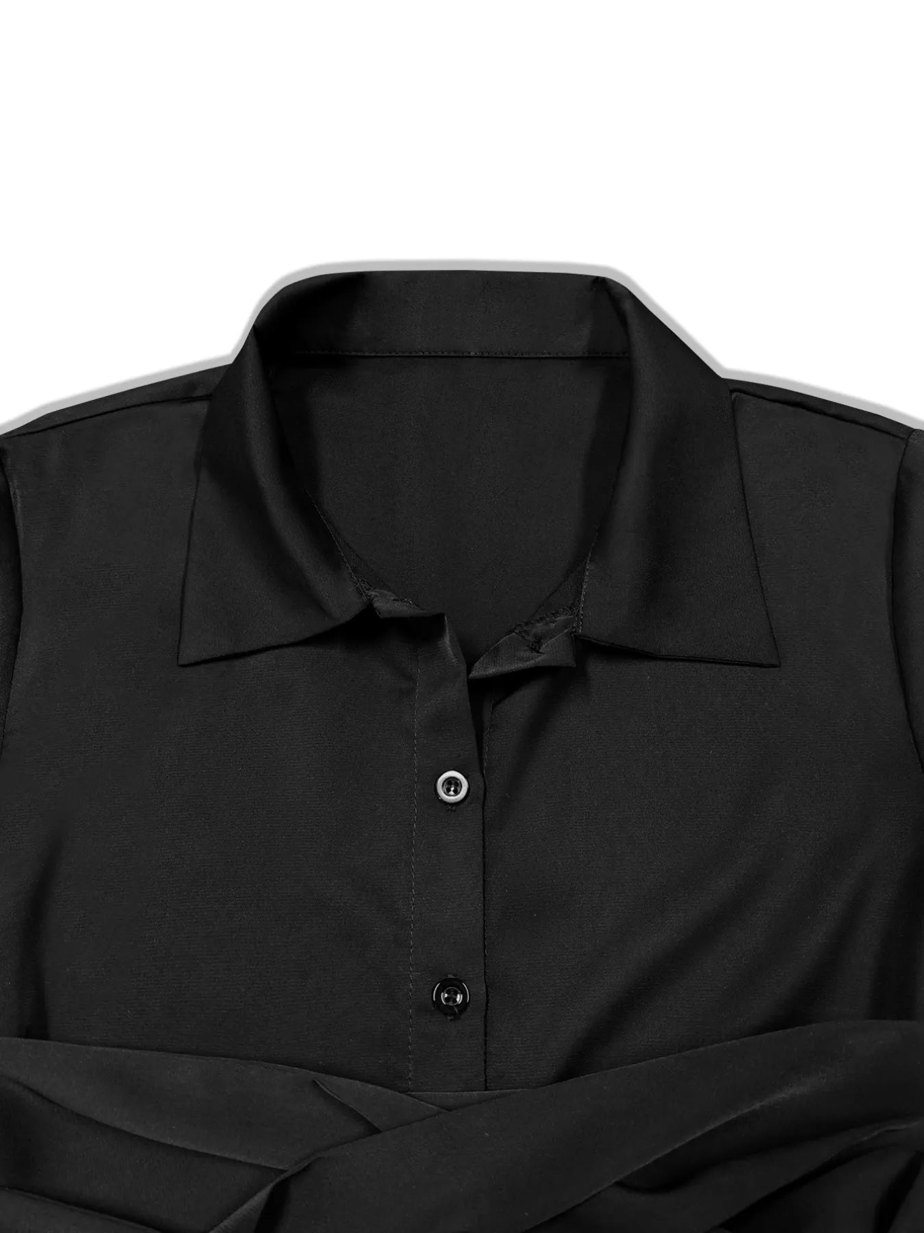 Button Down Belted Midi Shirt Dress view 4 - Shopiebay