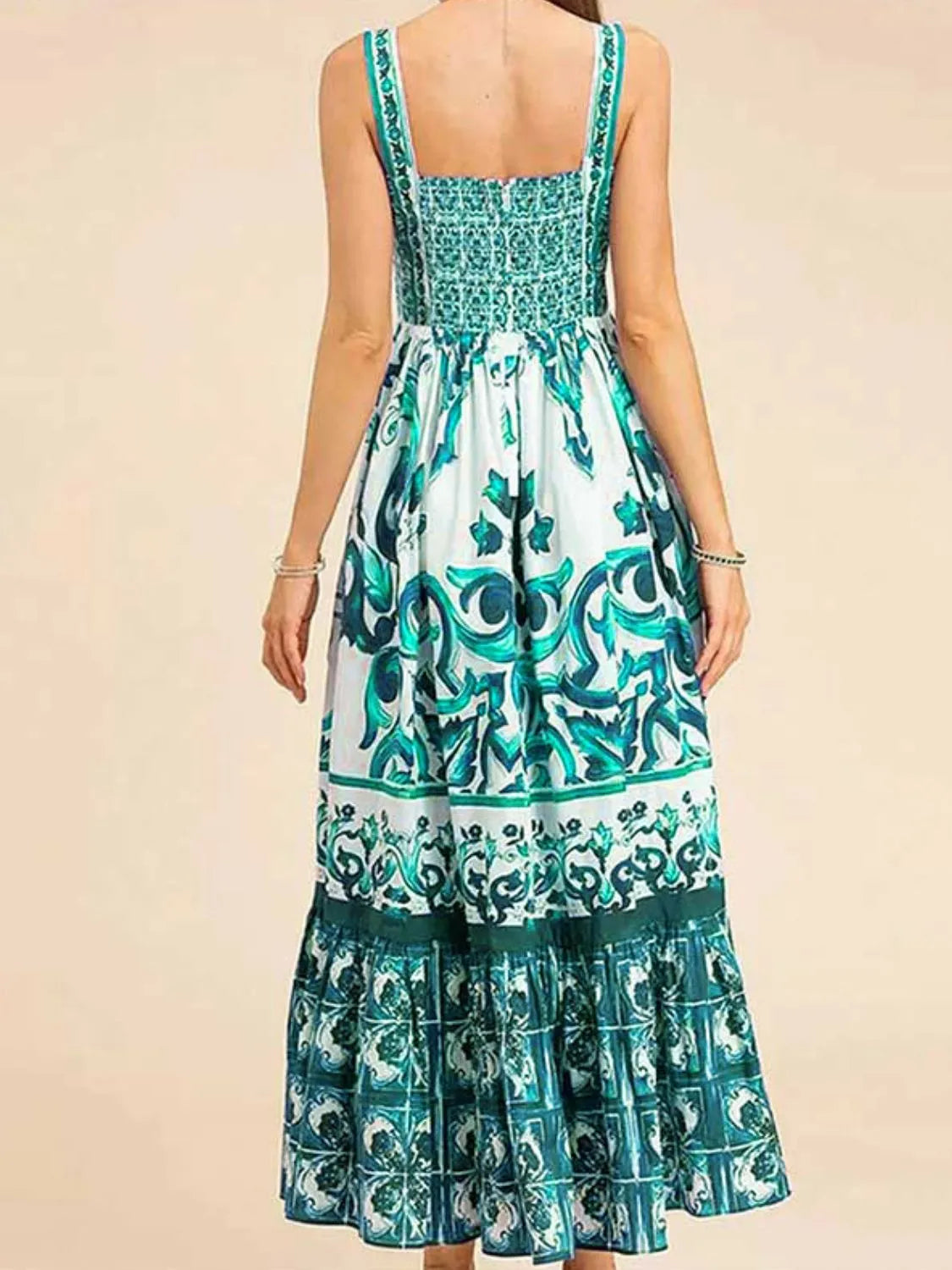Smocked Printed Wide Strap Dress - product image 15