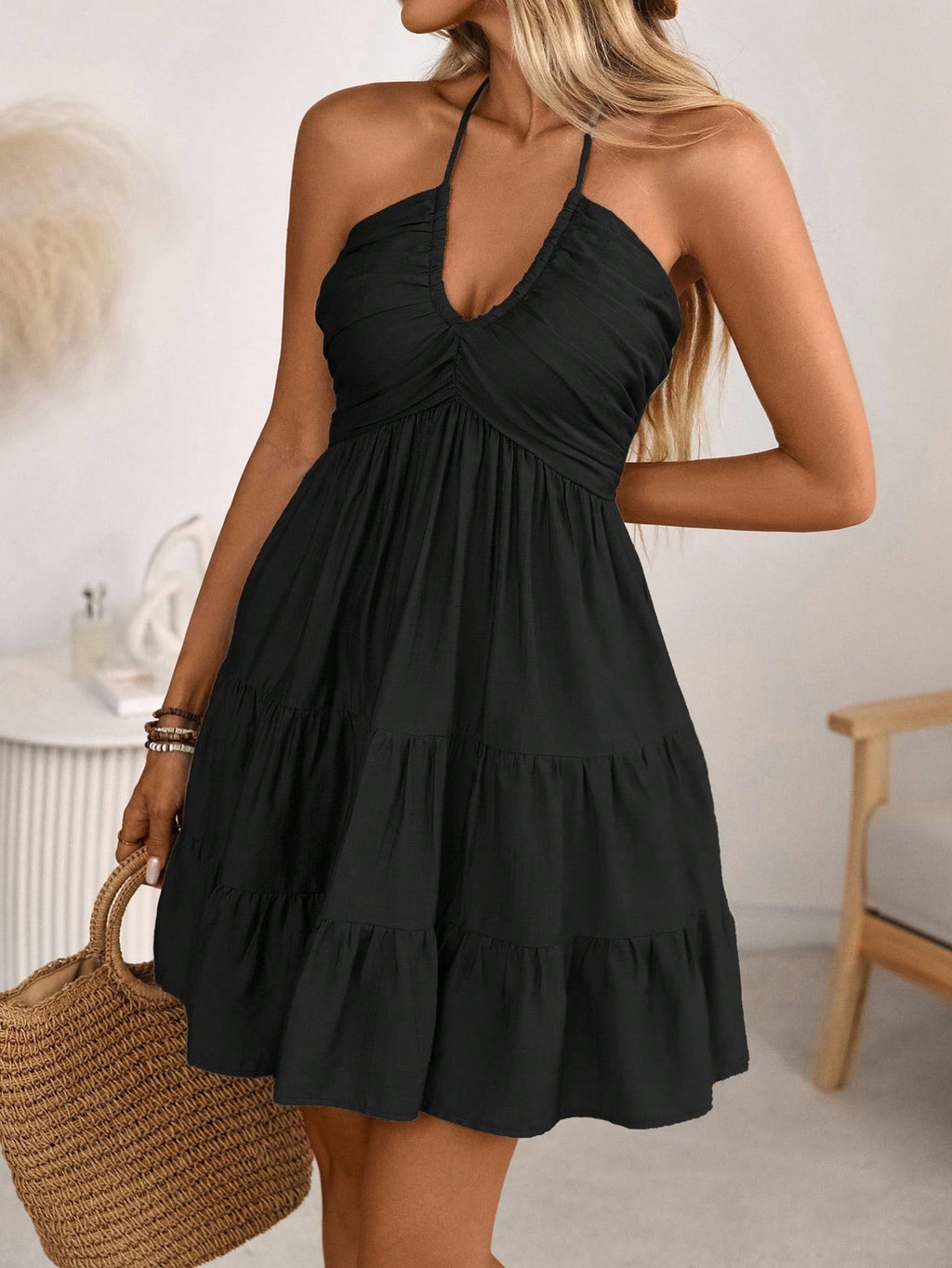 Smocked Halter Neck Tiered Dress - product image 25
