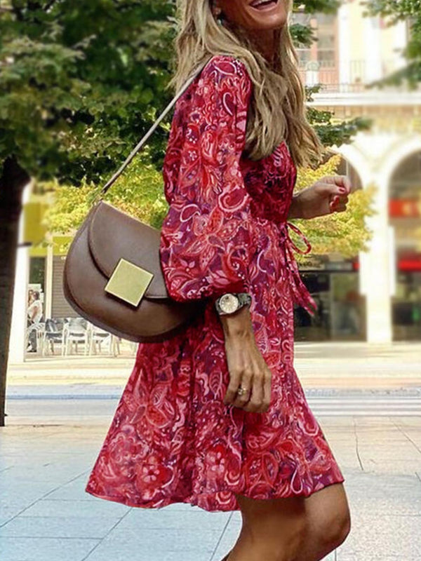 Paisley Print Balloon Sleeve Mini Dress - product image 7