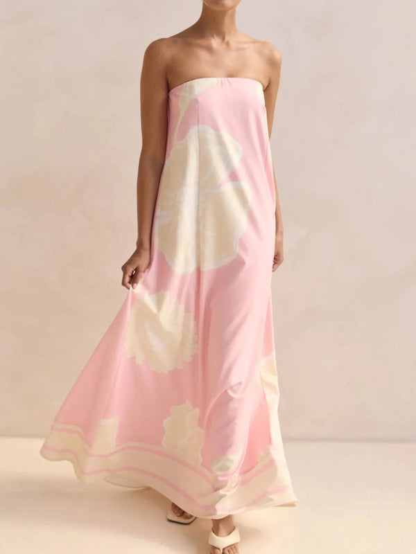 Smocked Printed Tube Maxi Dress - product image 23