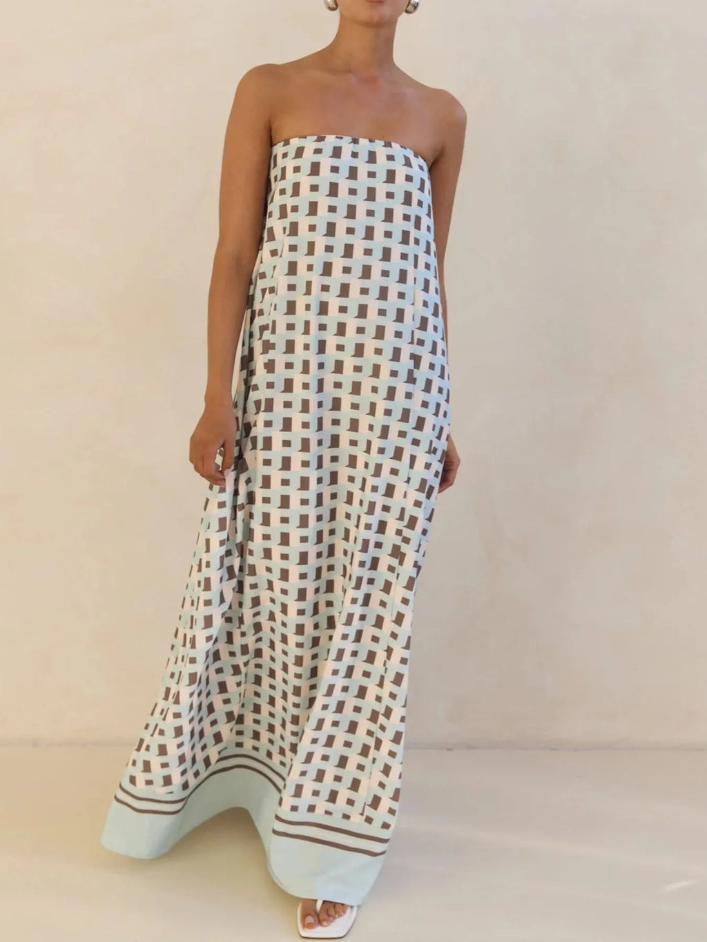 Smocked Printed Tube Maxi Dress - product image 11