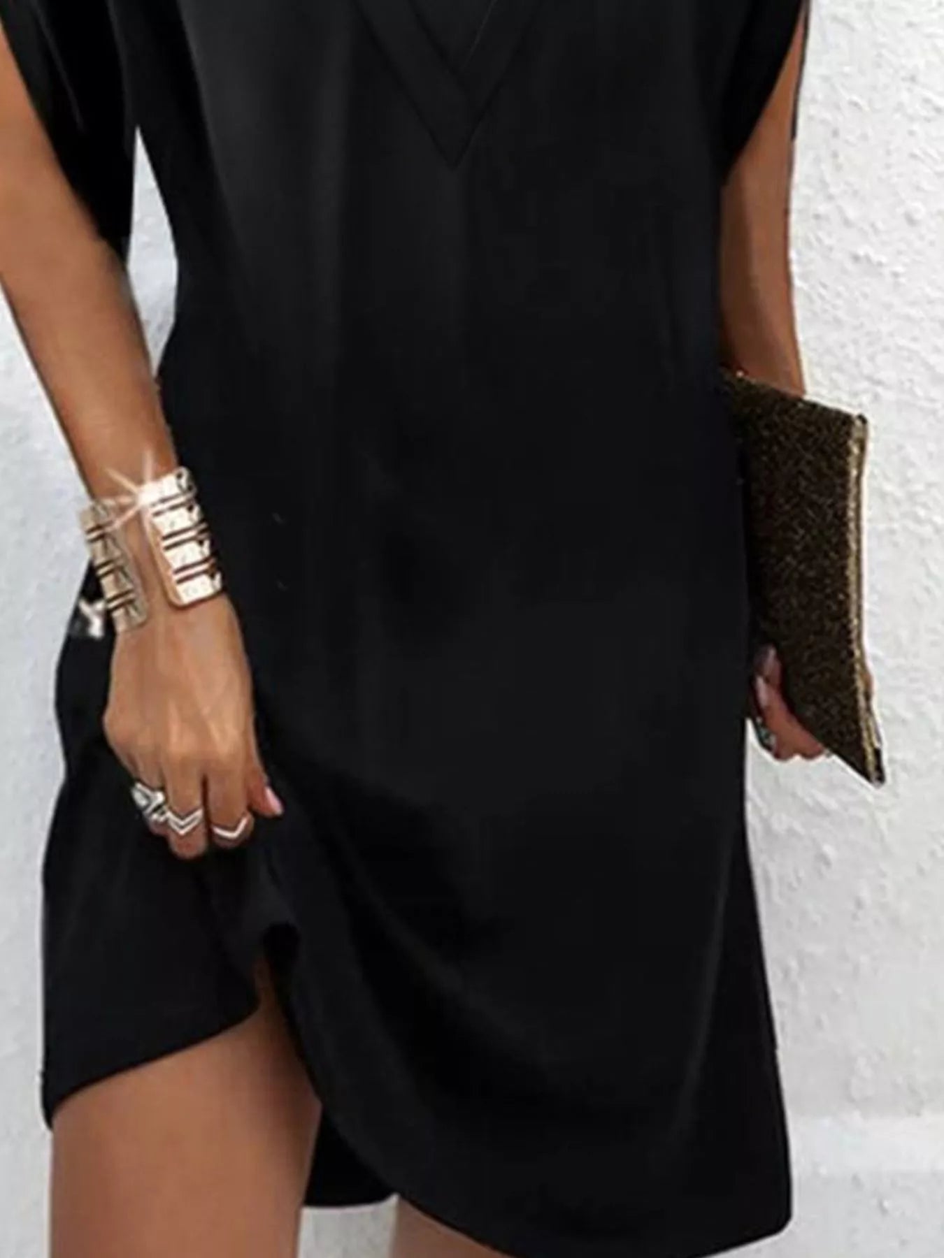 V-Neck Slit Sleeve Mini Dress - product image 6