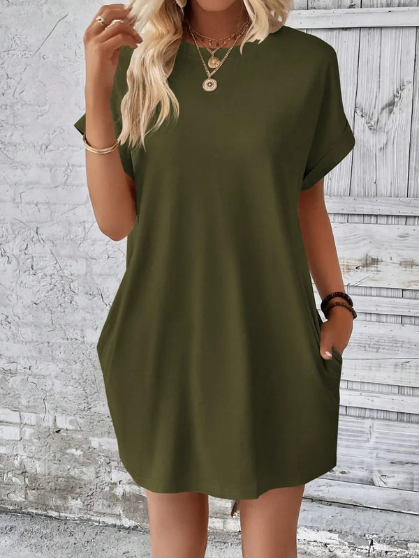 Round Neck Short Sleeve Mini Dress - product image 28