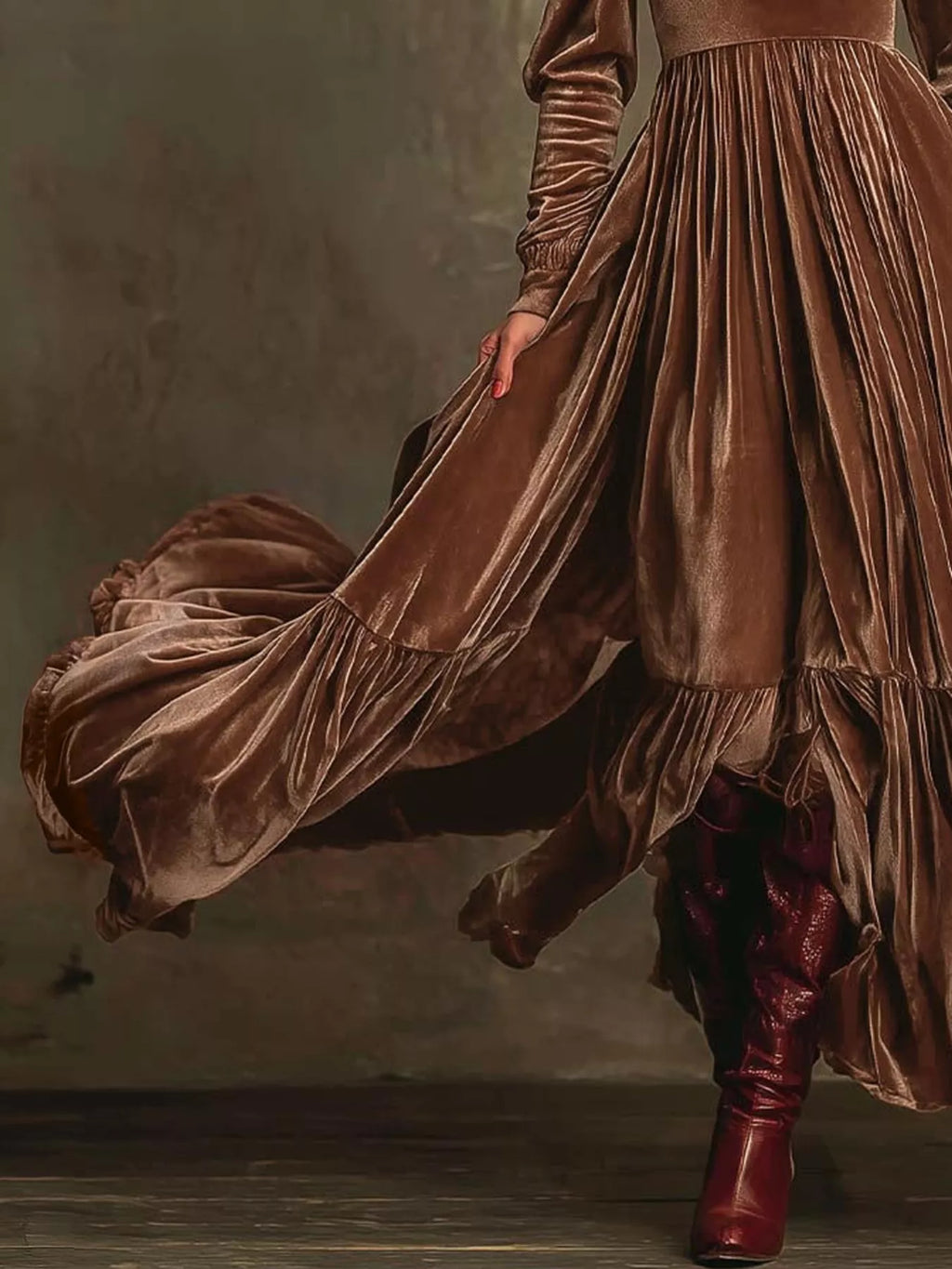 Ruffled Hem Long Sleeve Dress - product image 10