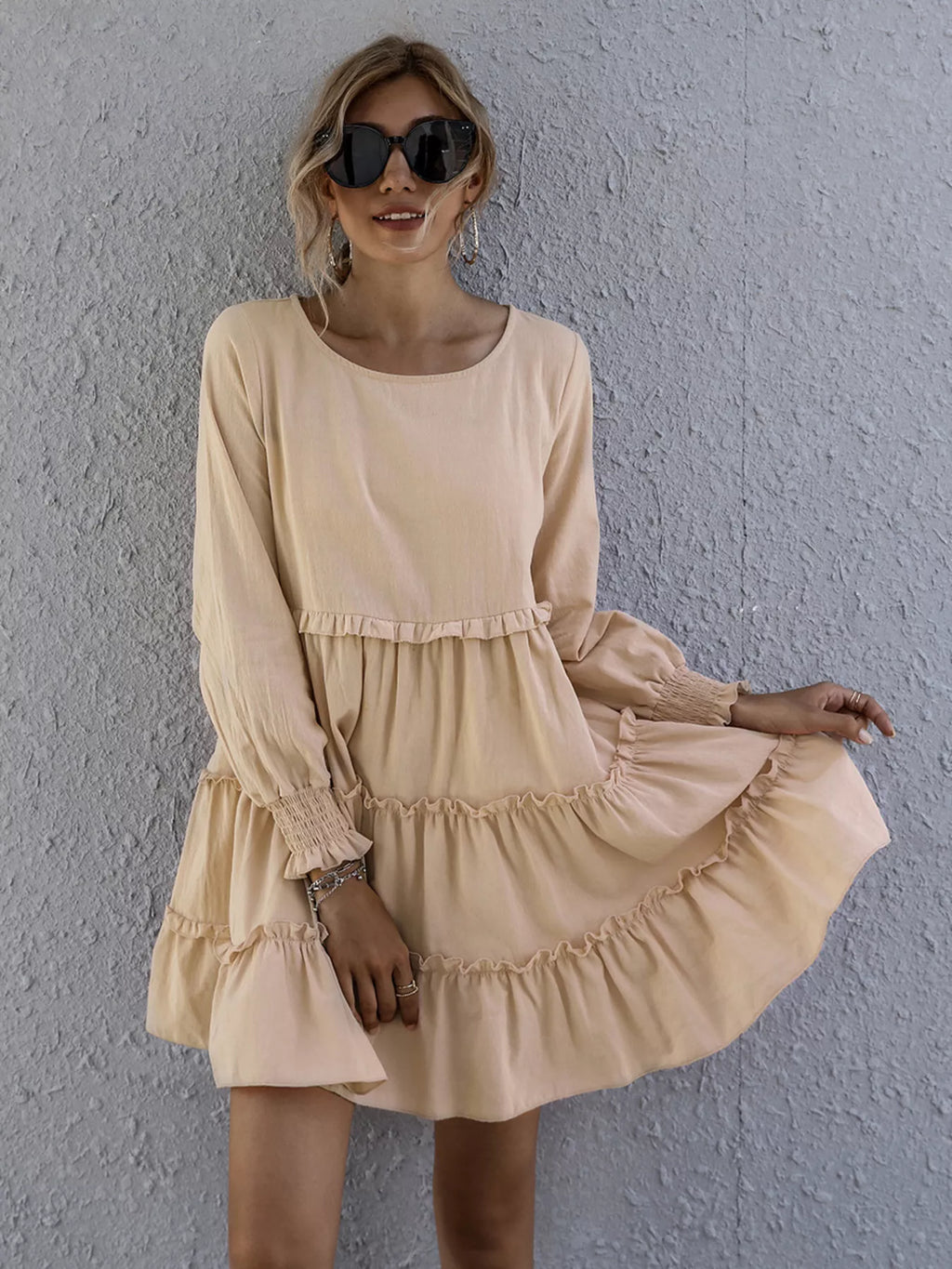 Ruffle Tiered Long Sleeve Mini Dress - product image 4
