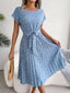 Women's Floral Pleated Midi Dress with Belt – Casual Spring Style - product image 3
