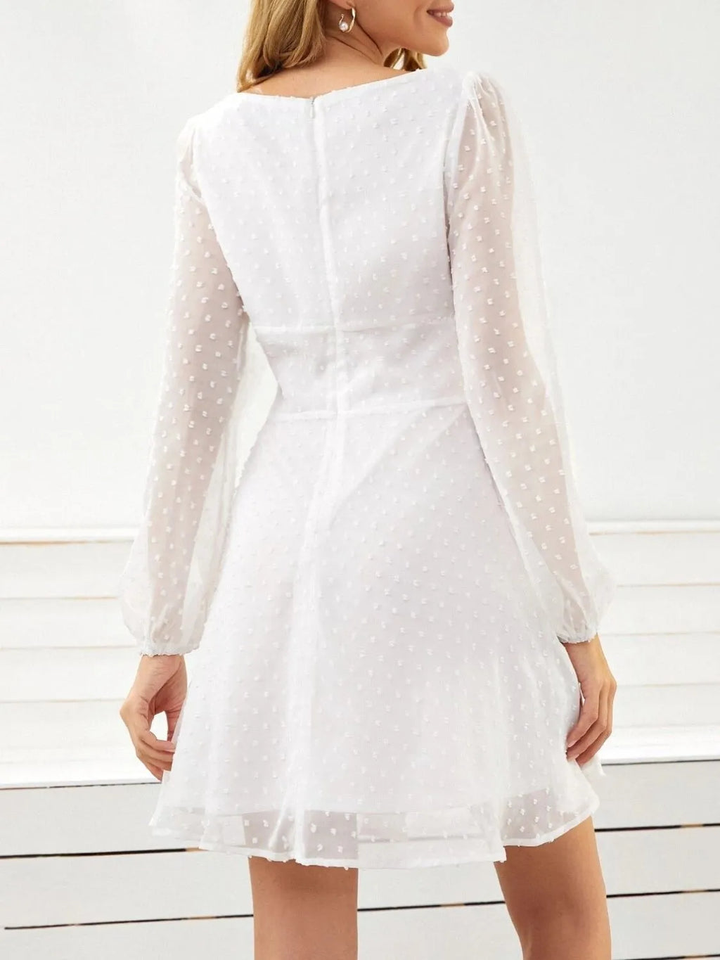 Swiss Dot Long Sleeve Mini Dress - product image 5