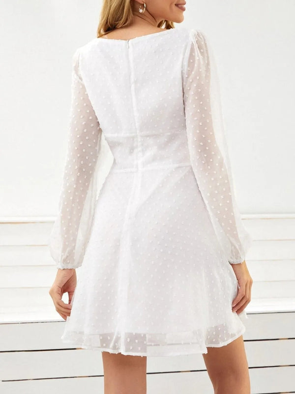 Swiss Dot Long Sleeve Mini Dress - product image 5