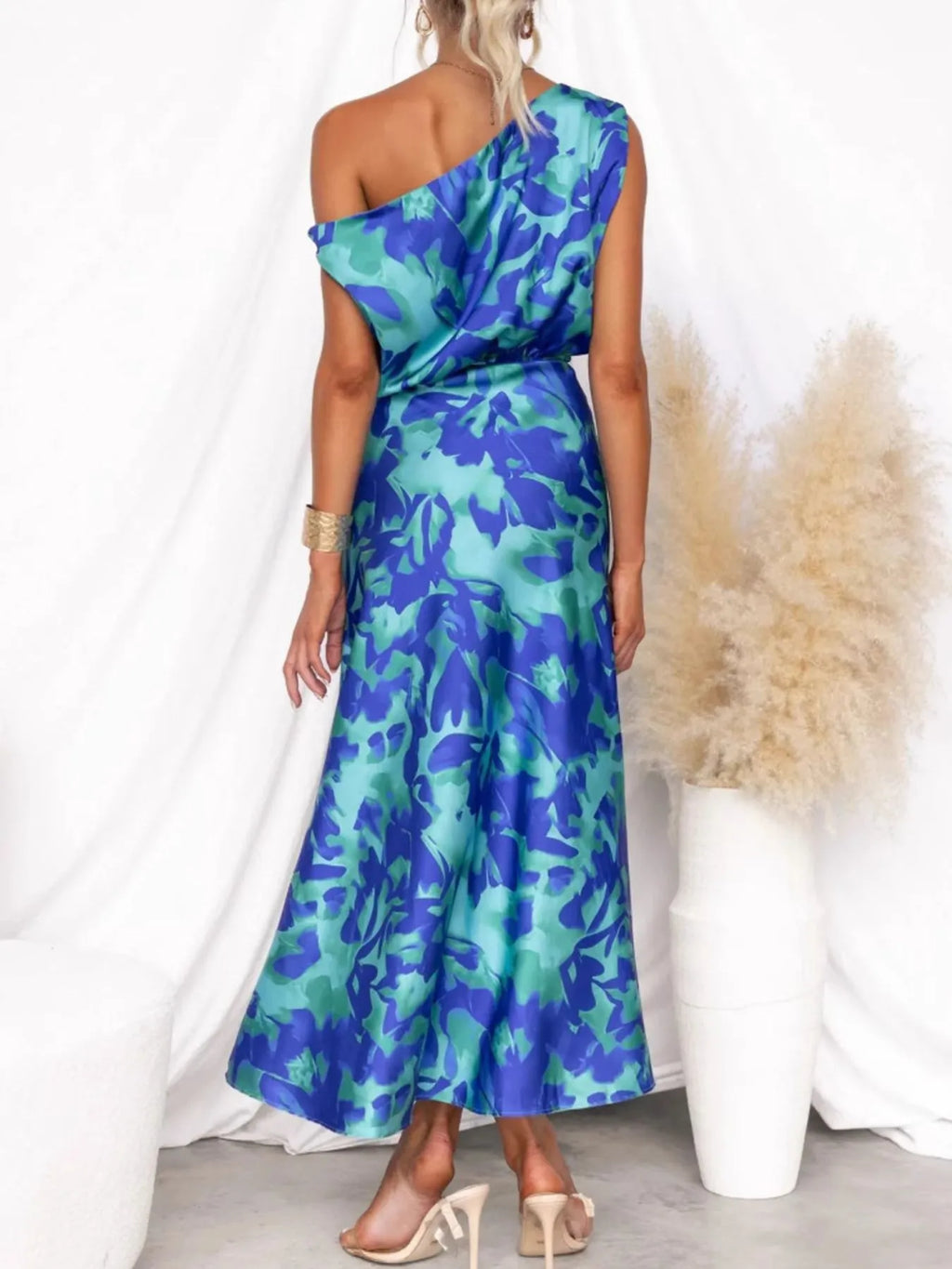 One Shoulder Printed Dress with Slit - product image 10