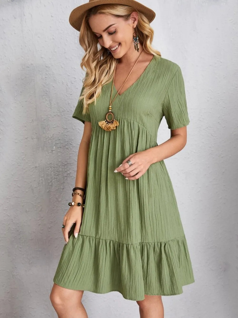 V-Neck Short Sleeve Dress - product image 22