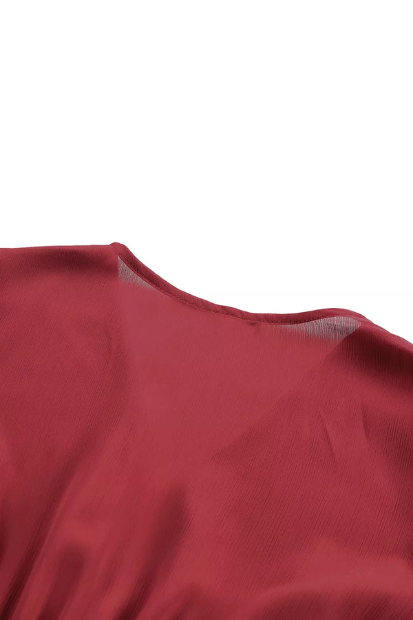 Elegant Tie-Front Ruffle Mini Dress with Smocked Wiast - product image 20