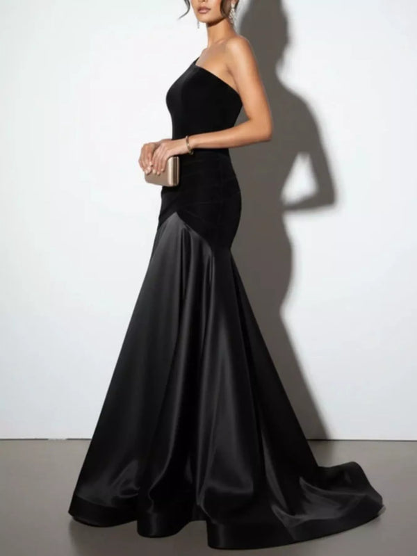 Single Shoulder Floor Length Dress - product image 5
