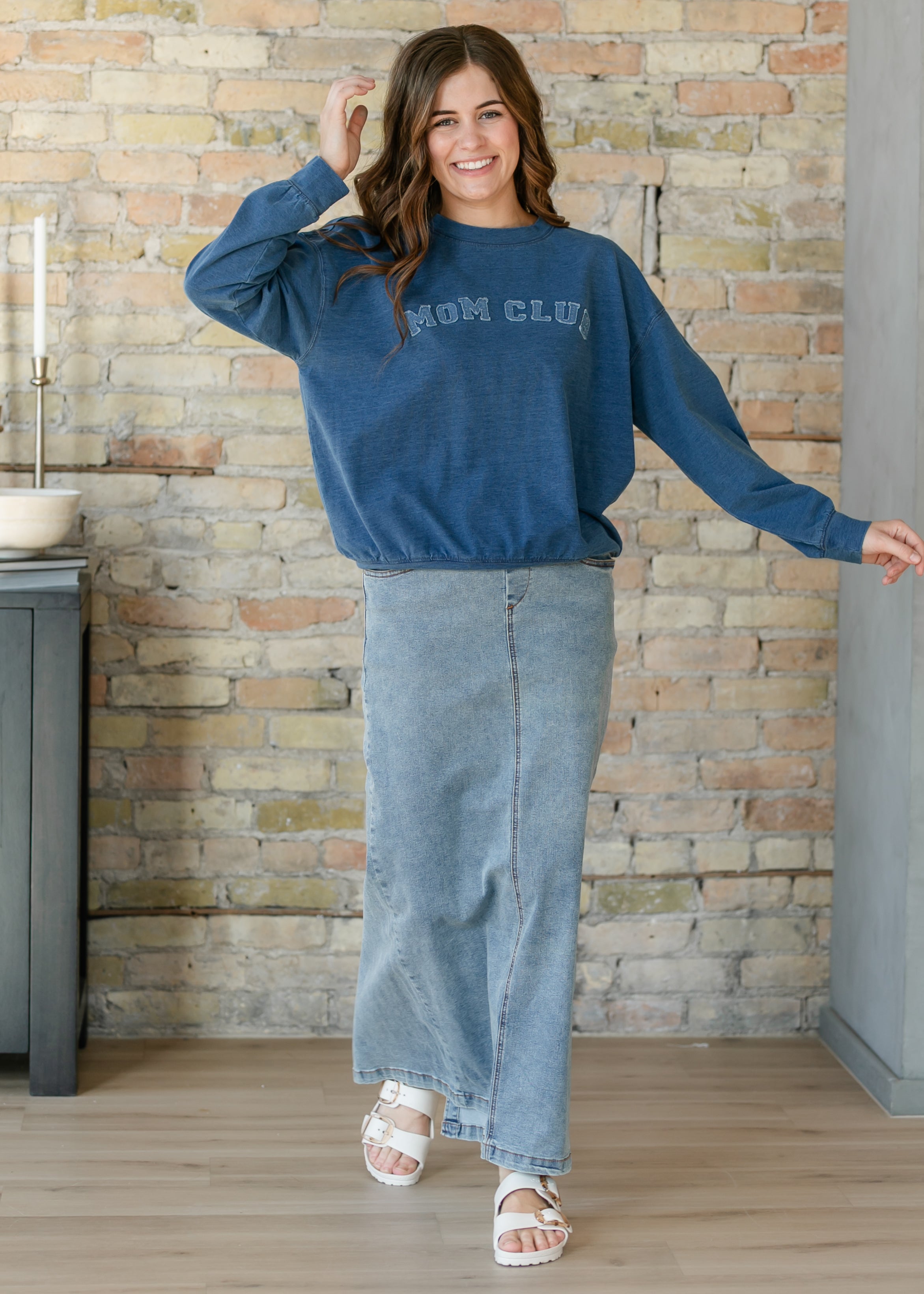 Donna Classic Wash Maxi Denim Skirt Main image