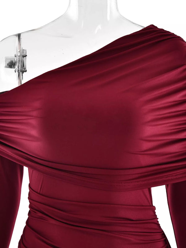 One-Shoulder Ruched Maxi Dress - product image 9