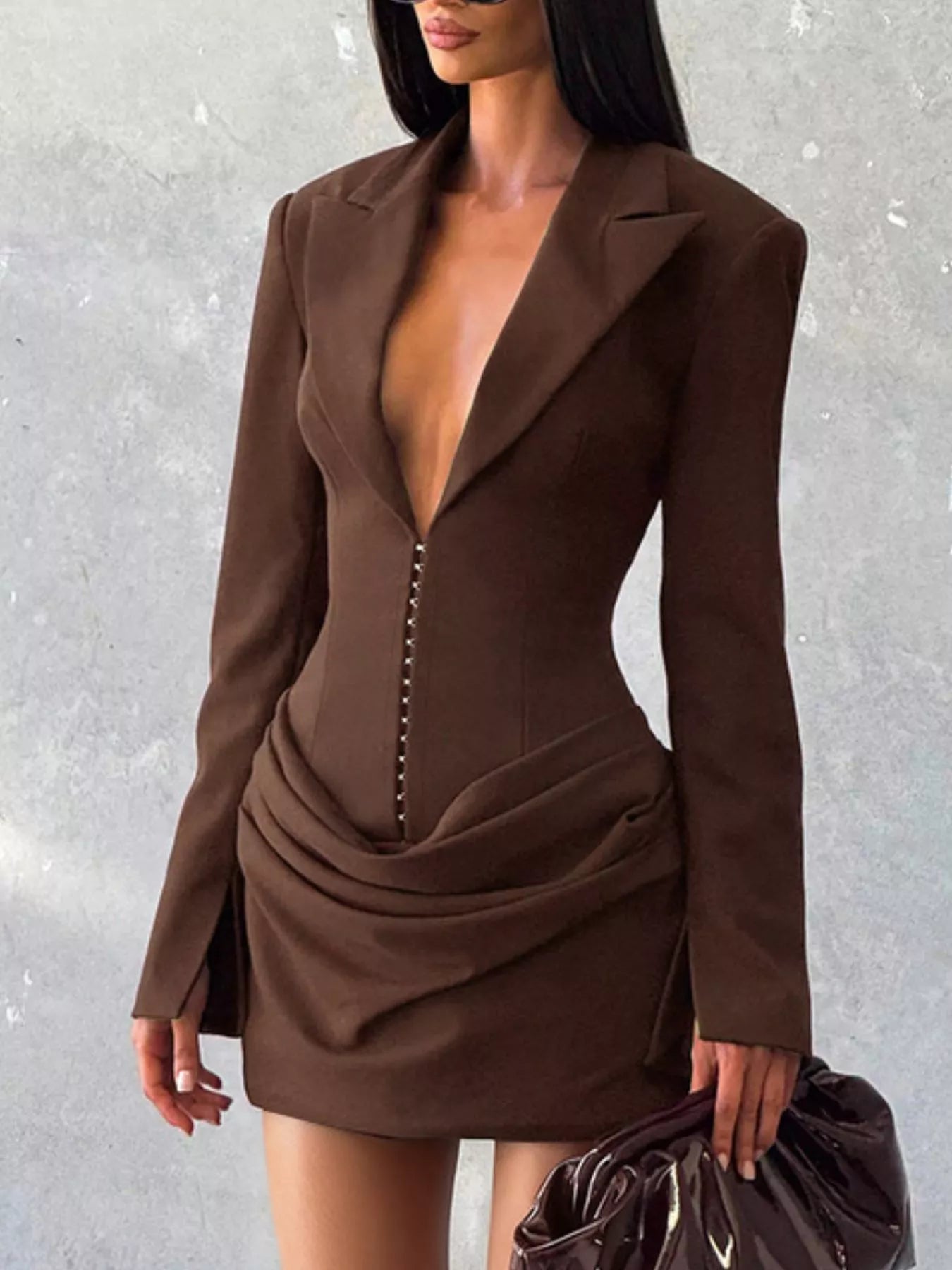 Blazer-Style Long Sleeve Mini Dress Main image
