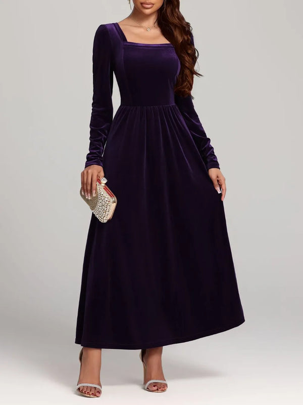Velvet Square Neck Long Sleeve Dress - product image 17